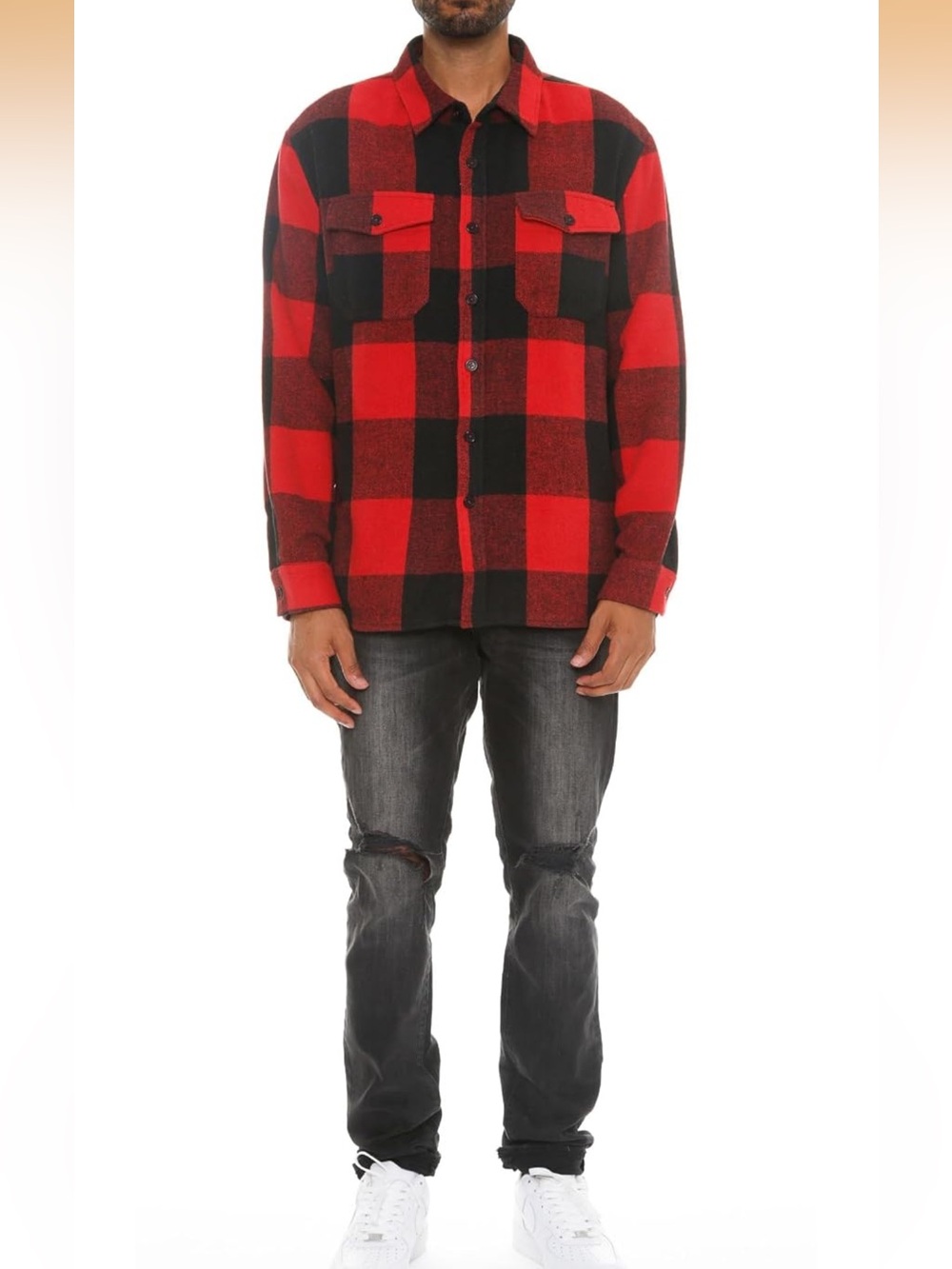 Woodridge Flannel Red and Black Buffalo Plaid Button-Up XL PTP 26/L 31